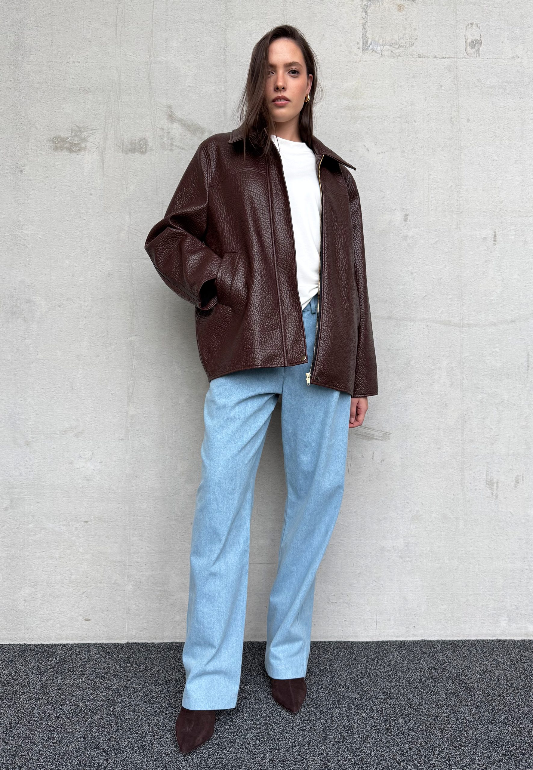 VEGANE LEDERJACKE 'HENRY' DARK BURGUNDY